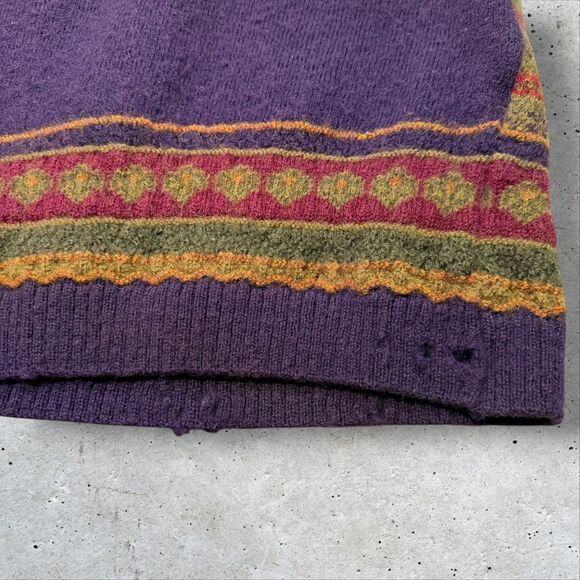 Vintage Acorn Pure Wool Sheep Sweater L Made in Great Britain Distressed Holes - Picture 14 of 14